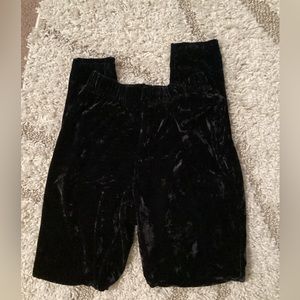 Black velvet leggings.